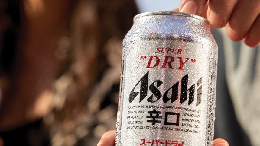 Asahi Super Dry can ebign opened
